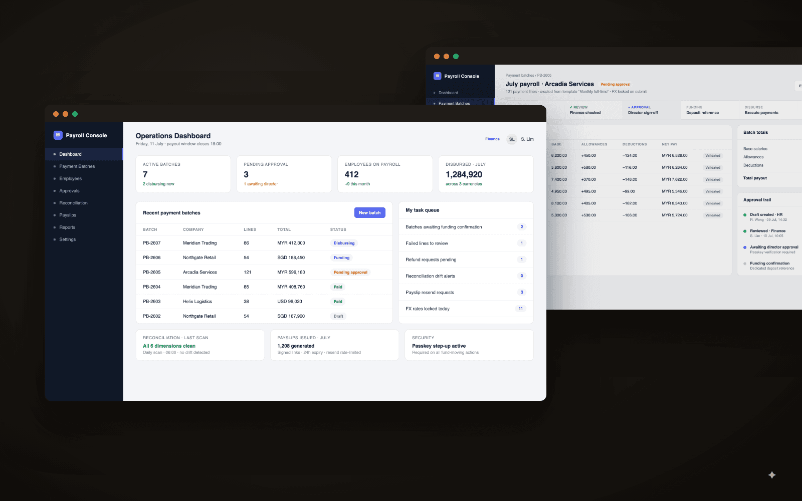 Payroll operations platform